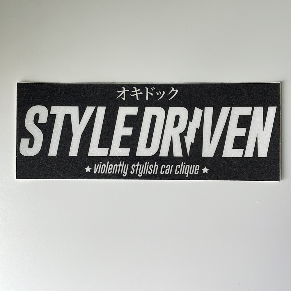 Style driven car slap sticker - black glitter